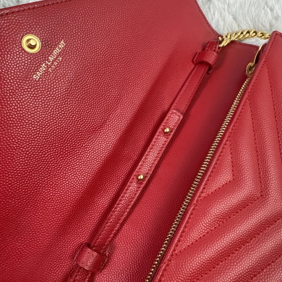 Yves Saint Laurent Cassandre Chain Crossbody Bag in Red - Picture 5 of 11